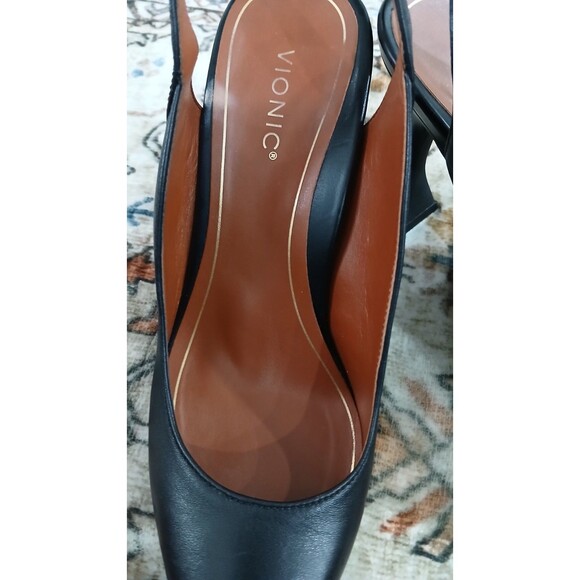 Vionic Womens Zinnia Sling Back Adalena Pump Size 9 Black 3in Heel - Picture 6 of 15